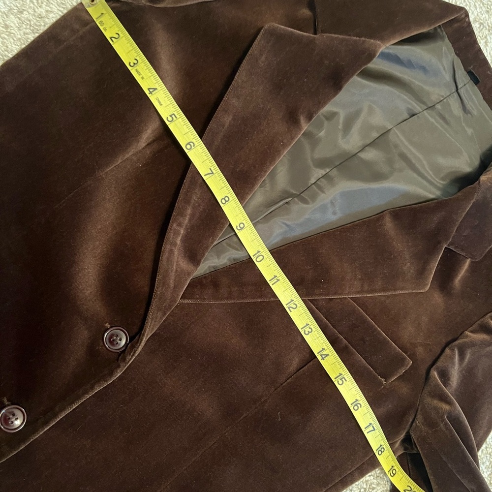 Vintage Velvet CASUAL CORNER Chocolate Brown Blazer - Picture 9 of 16